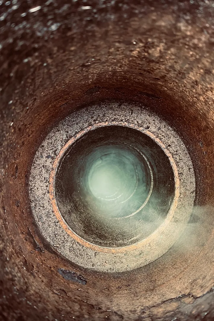 CCTV camera inspection inside a chimney flue in Central Scotland